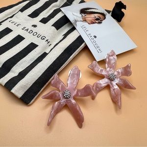 Lele Sadoughi Light Pink Water Lily Earrings - Brand New
